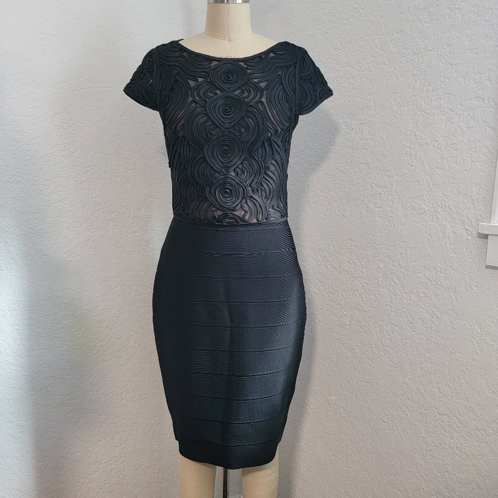JS Collections Lace and Knit Midi Dress